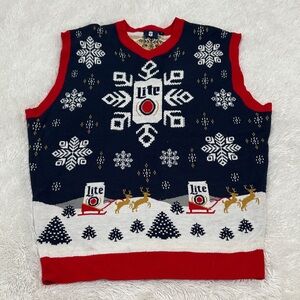 🍏 Miller Lite Christmas Sweater Vest